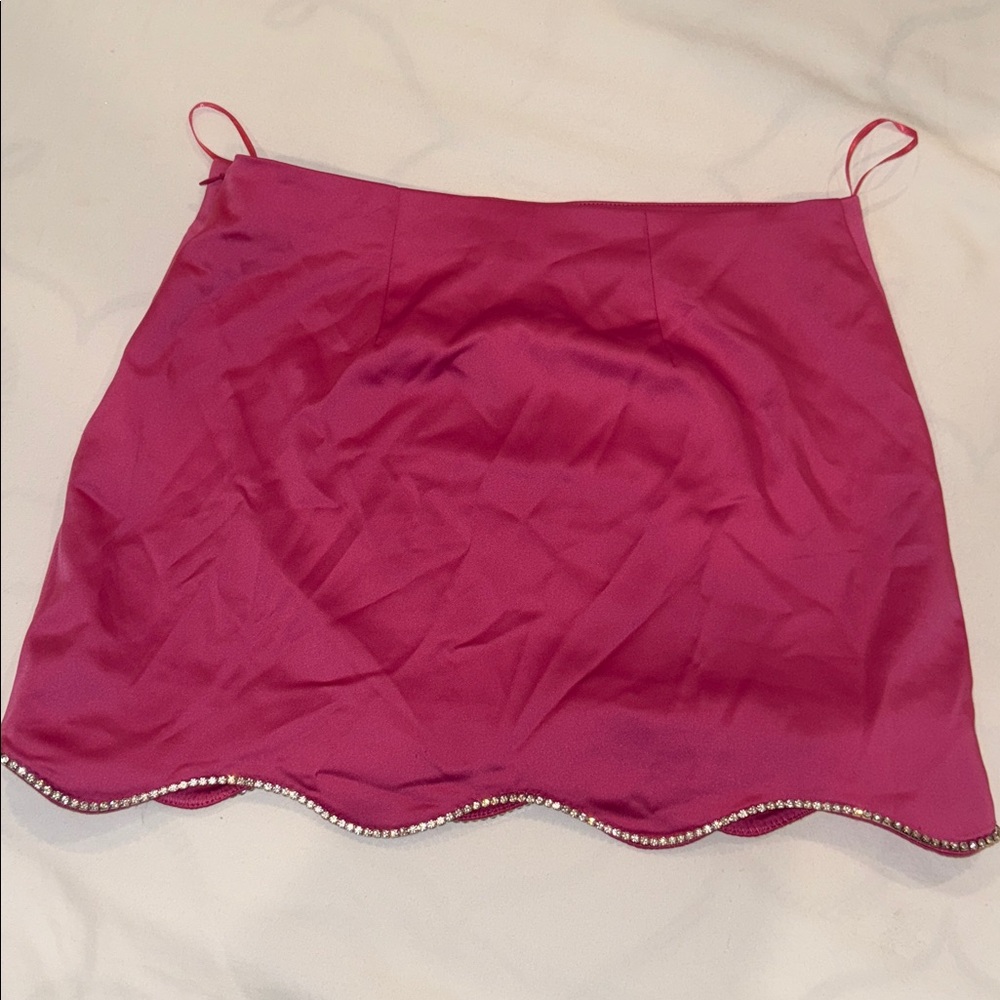 Anthropologie silk pink mini skirt size 4